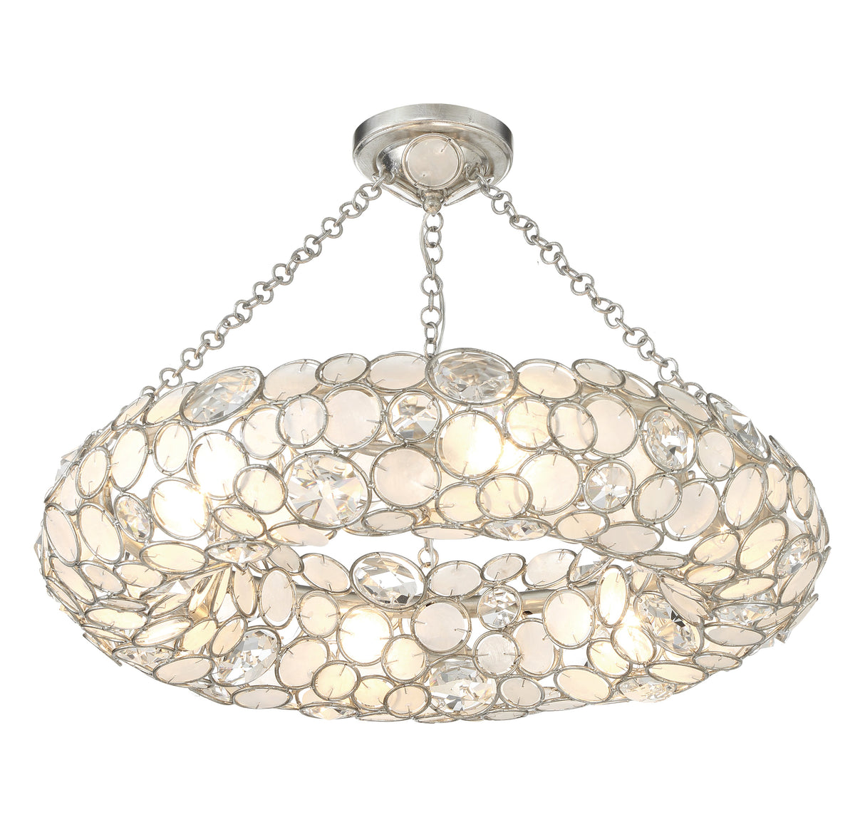 Palla 6 Light Antique Silver Semi Flush Mount 525-SA_CEILING