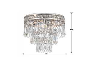 Mercer 3 Light Hand Cut Crystal English Bronze Flush Mount 5260-EB-CL-MWP