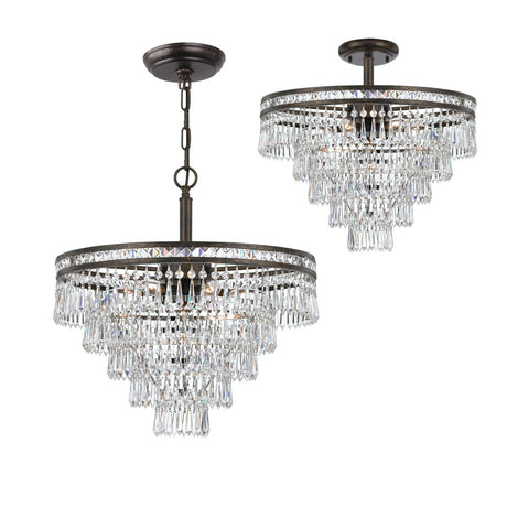 Mercer 7 Light Hand Cut Crystal English Bronze Semi Flush Mount 5264-EB-CL-MWP_CEILING