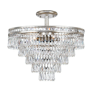 Mercer 7 Light Hand Cut Crystal English Bronze Semi Flush Mount 5264-EB-CL-MWP_CEILING
