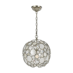 Palla 1 Light Antique Silver Sphere Pendant 527-SA