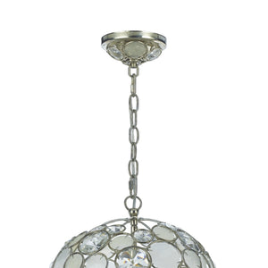 Palla 1 Light Antique Silver Sphere Pendant 527-SA