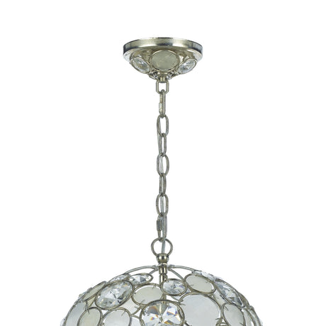 Palla 1 Light Antique Silver Sphere Pendant 527-SA