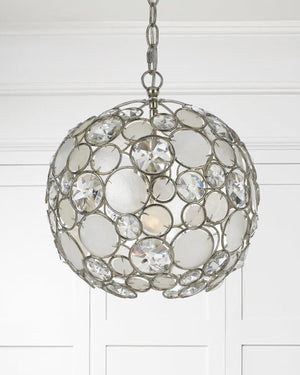Palla 1 Light Antique Silver Sphere Pendant 527-SA