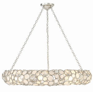 Palla 8 Light Antique Silver Chandelier 528P-SA