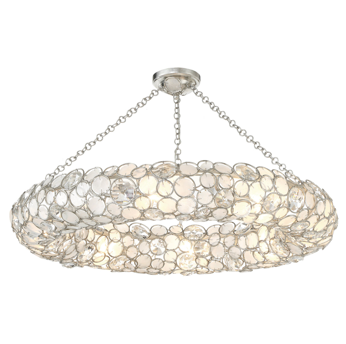 Palla 8 Light Antique Silver Semi Flush Mount 528P-SA_CEILING