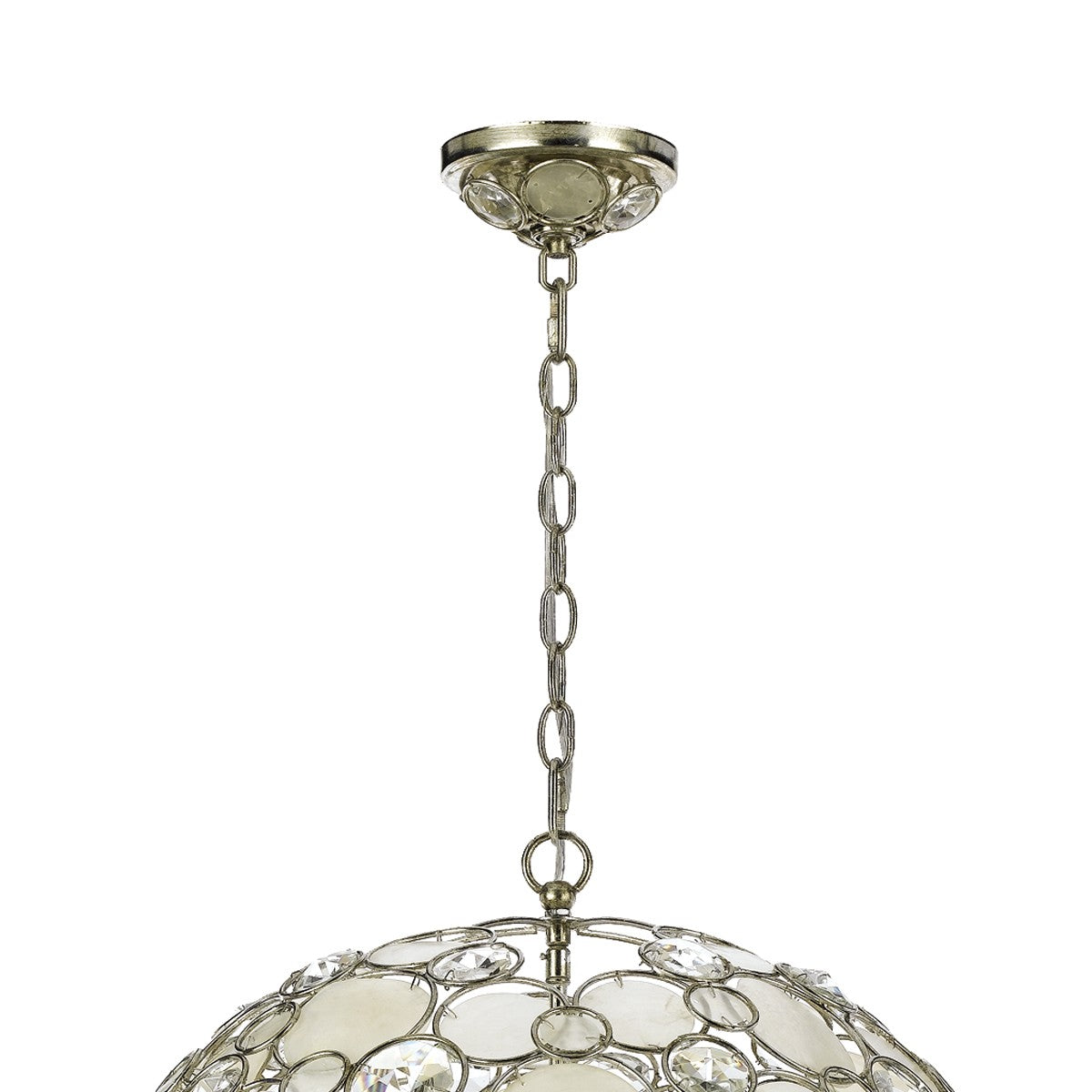 Palla 6 Light Antique Silver Sphere Chandelier 529-SA