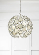 Palla 6 Light Antique Silver Sphere Chandelier 529-SA
