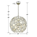 Palla 6 Light Antique Silver Sphere Chandelier 529-SA