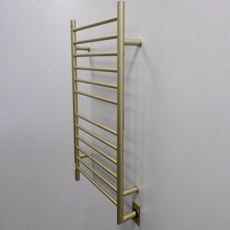 Amba Products RWHL-SSB Radiant Straight 12-Bar Large Hardwired + Plug-in Combo Towel Warmer - 4.75 x 24.5 x 41.75 in. - Satin Brass Finish