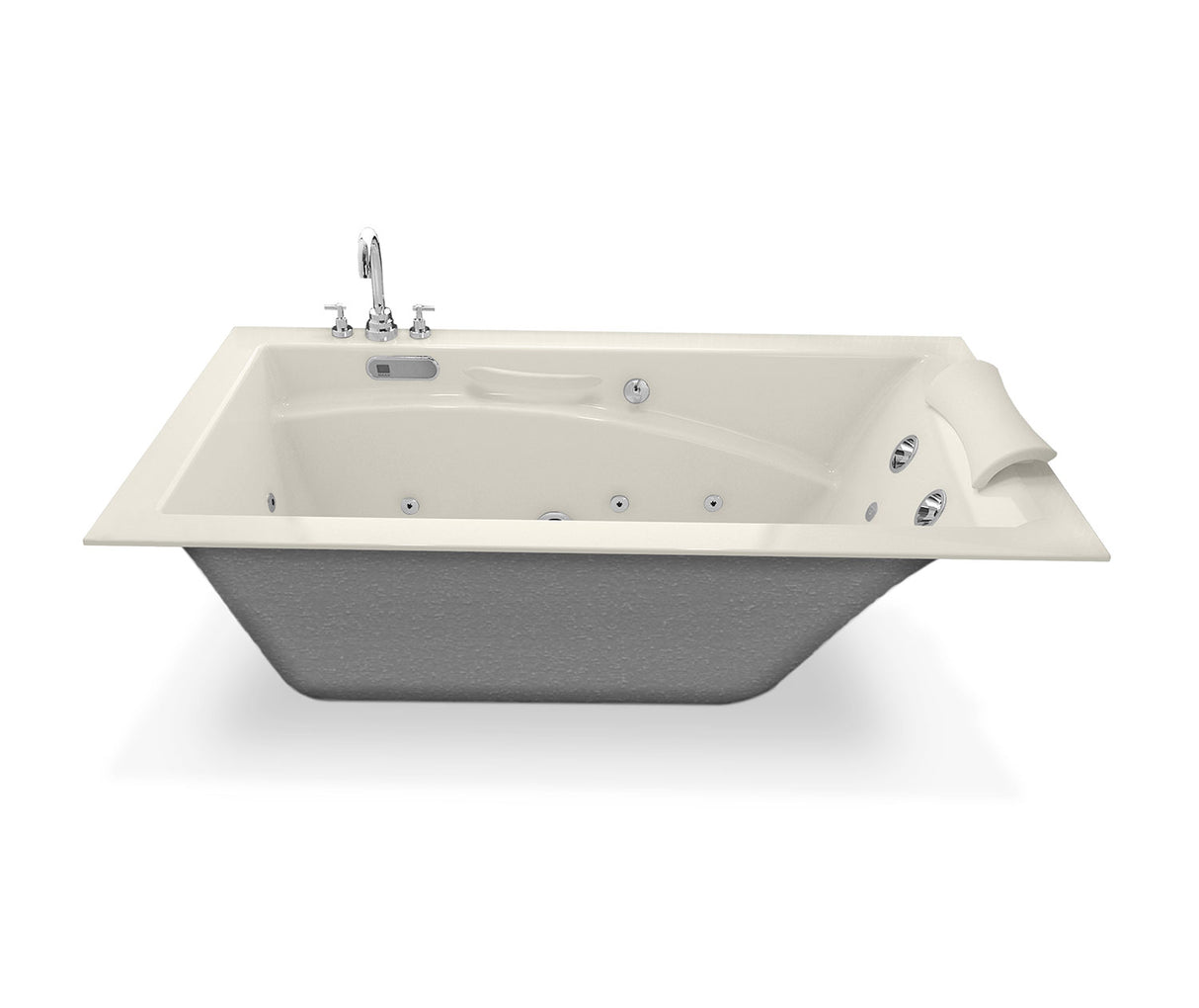 MAAX 101269-R-055-007 Optik 6636 Acrylic Alcove Right-Hand Drain Aerofeel Bathtub in Biscuit