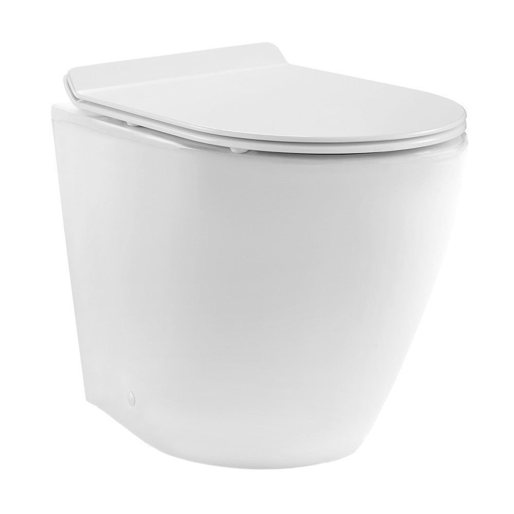 St. Tropez Back to Wall Concealed Tank Toilet Bowl, Black Hardware