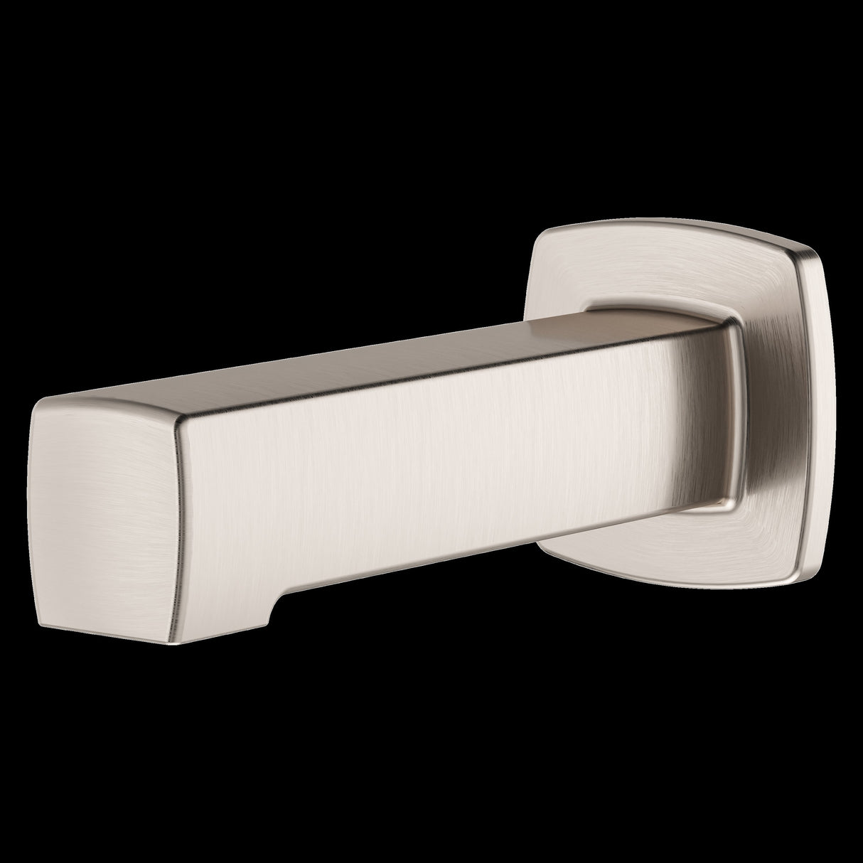 Squared Non-Diverting Tub Spout in PVD Brushed Nickel