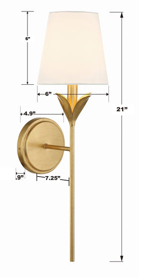 Broche 1 Light Antique Gold Sconce 531-GA