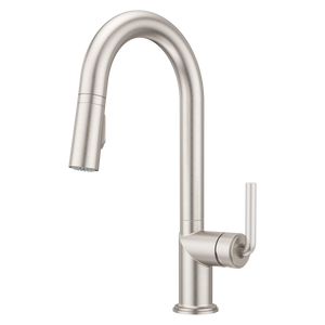 Tenet 1-Handle Pull-Down Bar/Prep Faucet in Spot Defense Brushed Nickel