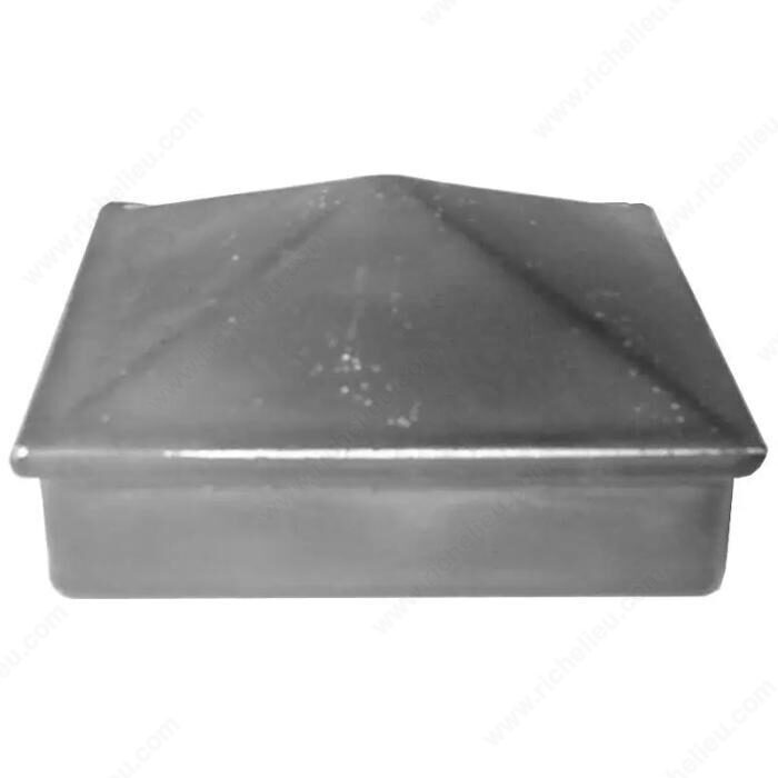 Richelieu AL807 Square Aluminum Pointed Pyramid Post Cap, 1 in, 2 5/8 in, 2 5/8 in, 2 in
