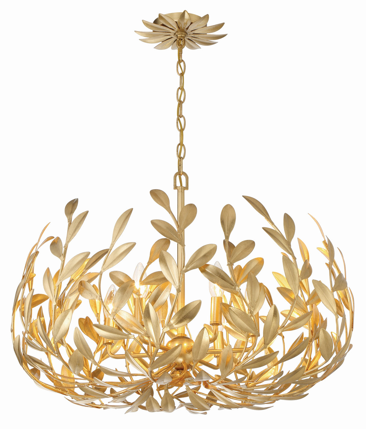 Broche 6 Light Antique Gold Chandelier 533-GA