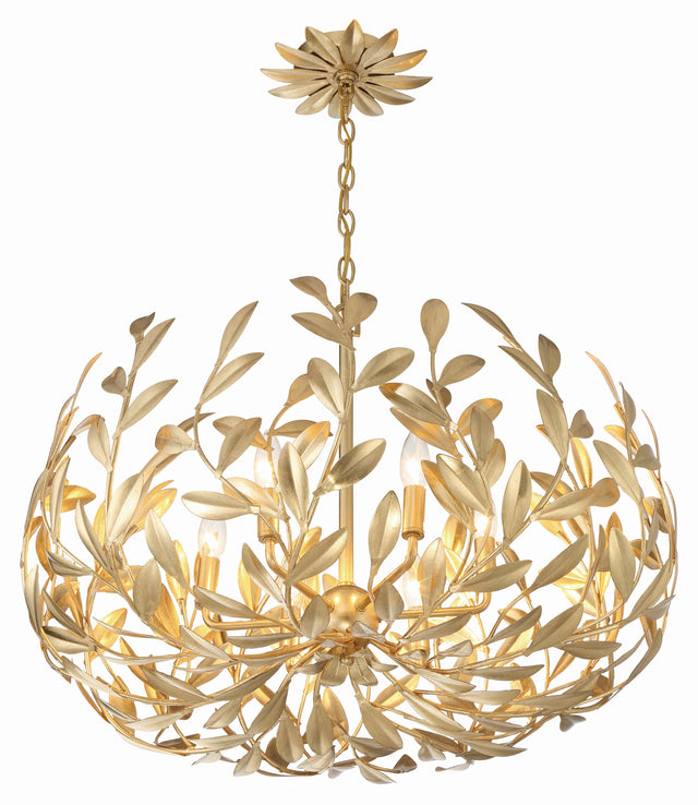 Broche 6 Light Antique Gold Chandelier 533-GA
