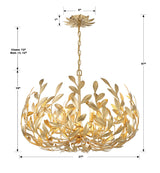 Broche 6 Light Antique Gold Chandelier 533-GA