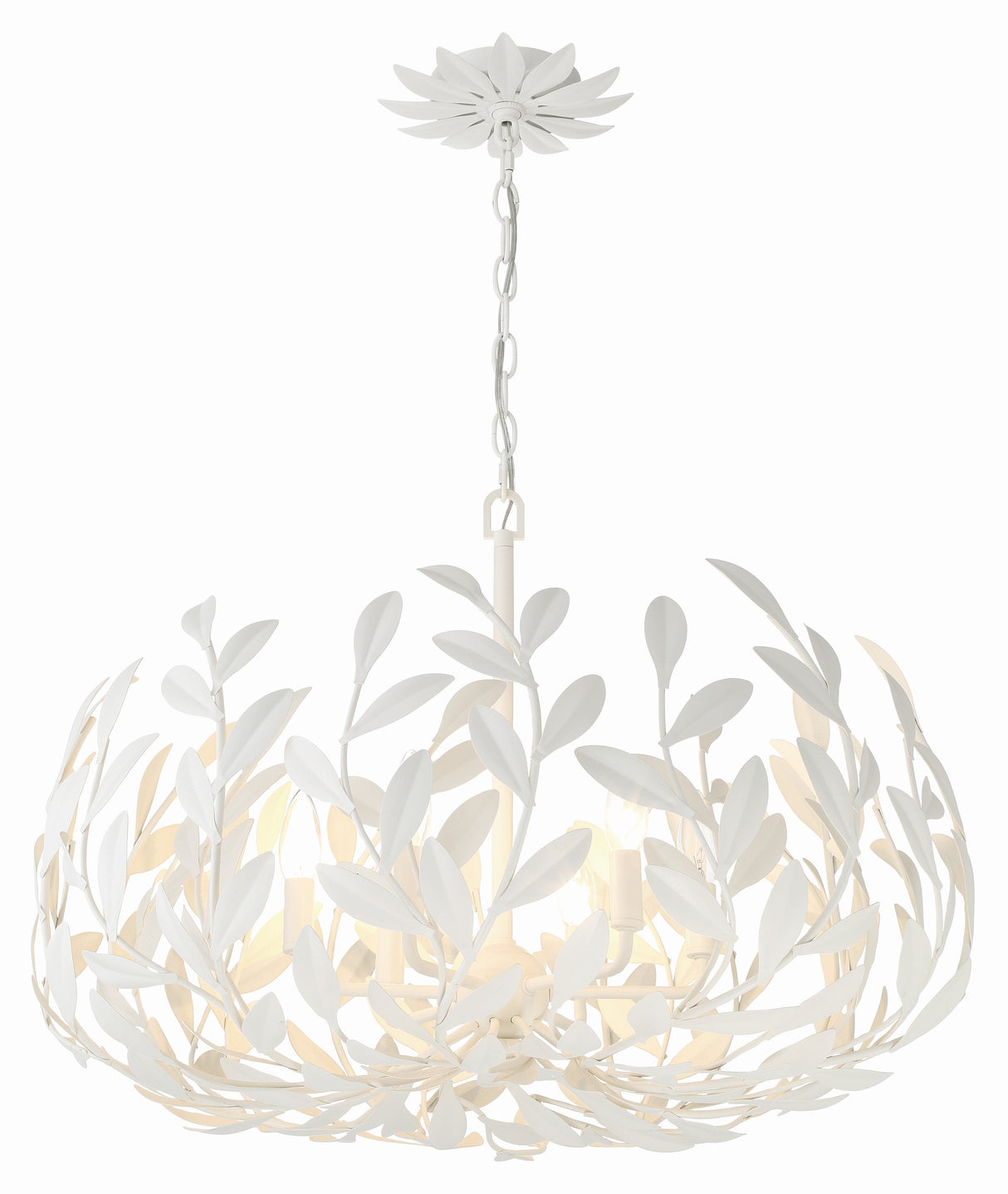 Broche 6 Light Matte White Chandelier 533-MT