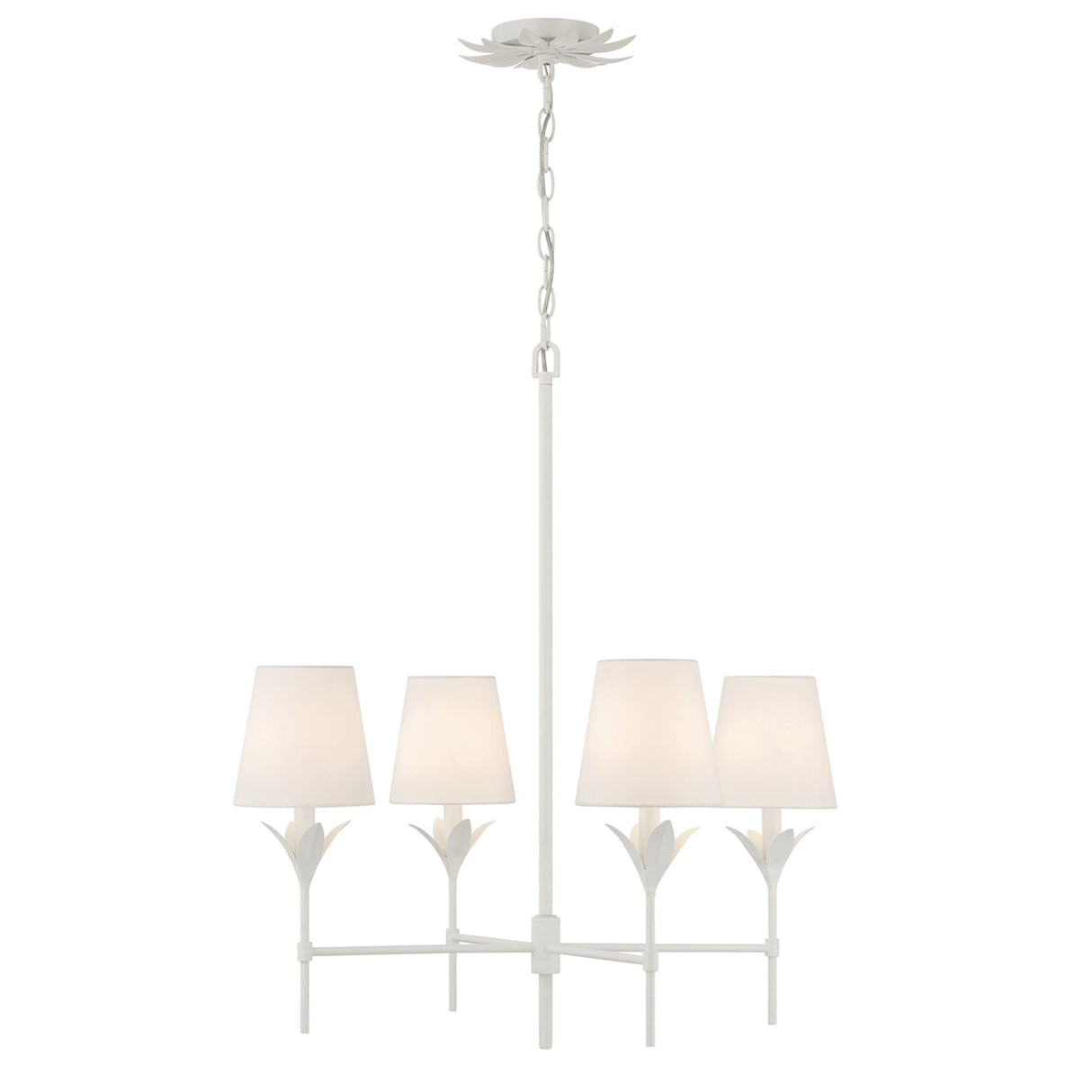 Broche 4 Light Matte White Chandelier 534-MT