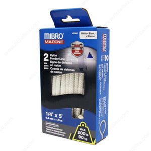Mibro Marine 460521 Double Diamond Braid Nylon Fender Line, Black