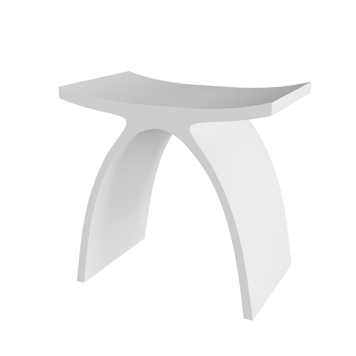 DAX Solid Surface Bathroom Stool, Standfree, Matte White Finish, 16-3/4 x 16-3/4 x 9-1/16 Inches (DAX-ST-01) DAX-ST-01