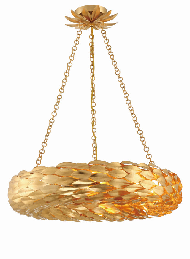 Broche 6 Light Antique Gold Chandelier 536-GA