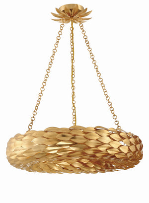 Broche 6 Light Antique Gold Chandelier 536-GA