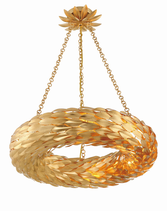 Broche 6 Light Antique Gold Chandelier 536-GA