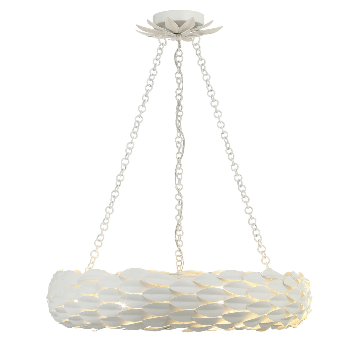 Broche 6 Light Matte White Chandelier 536-MT