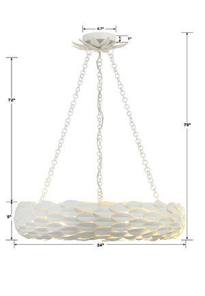 Broche 6 Light Antique Gold Chandelier 536-GA