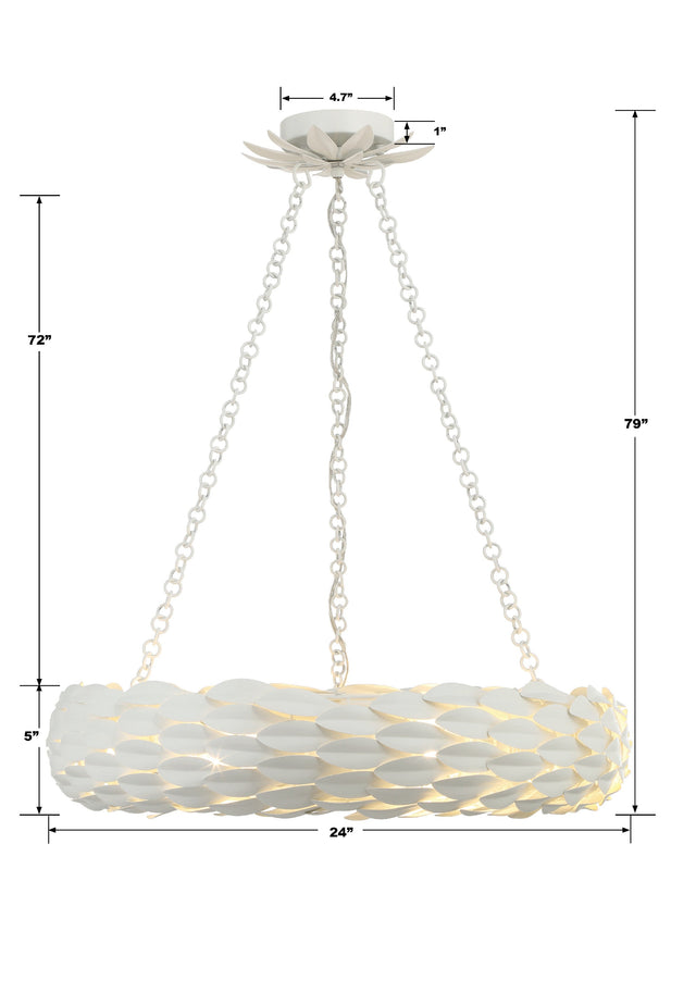 Broche 6 Light Antique Gold Chandelier 536-GA