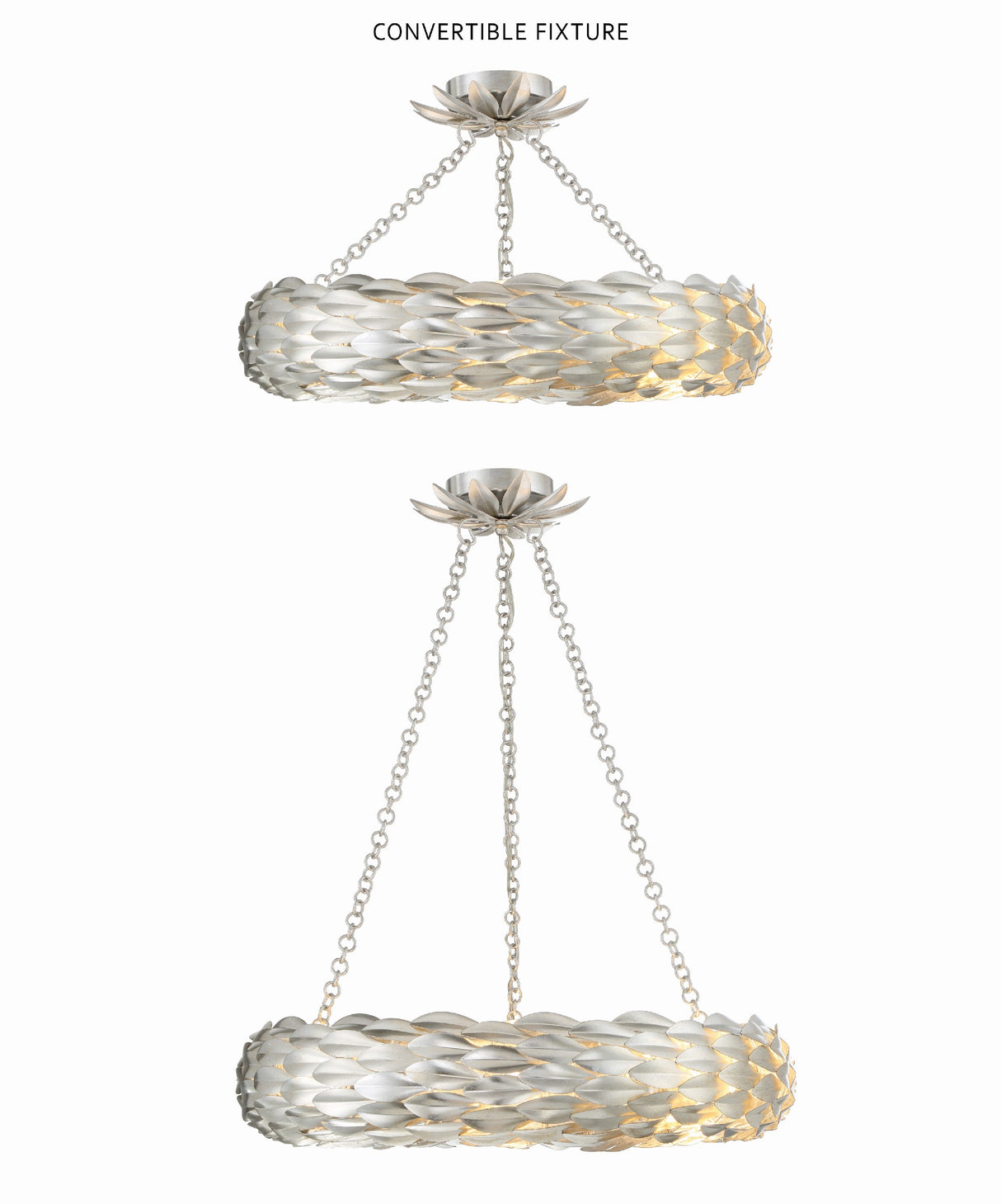 Broche 6 Light Antique Gold Semi Flush Mount 536-GA_CEILING