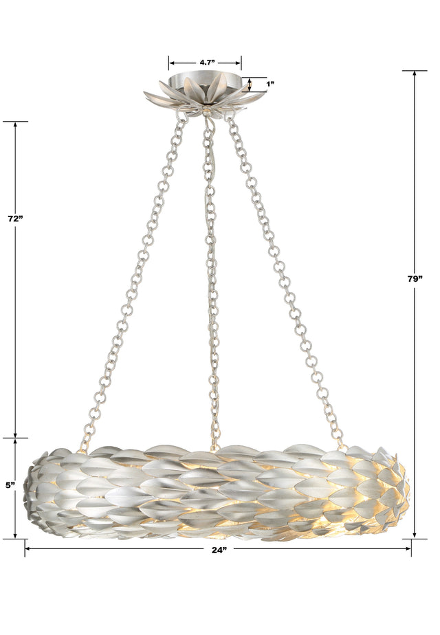Broche 6 Light Antique Gold Chandelier 536-GA