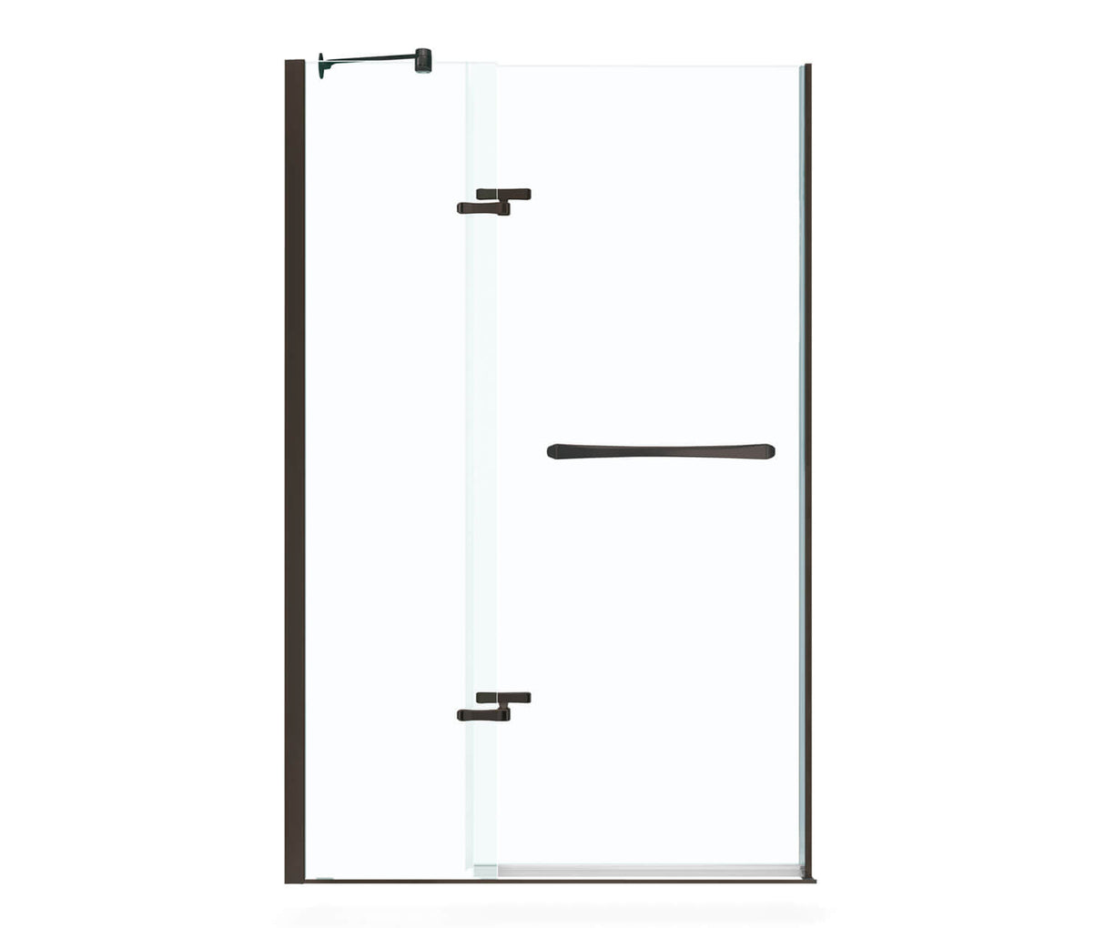 MAAX 136883-900-173-000 Reveal 71 51 ½-54 ½ x 71 ½ in. 8mm Pivot Shower Door for Alcove Installation with Clear glass in Dark Bronze