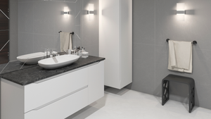 DAX Solid Surface Bath Stool - 16-3/4 x 16-3/4 x 9-1/16 inches DAX-ST-05-B