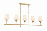 Broche 5 Light Antique Gold Chandelier 537-GA