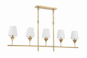 Broche 5 Light Antique Gold Chandelier 537-GA