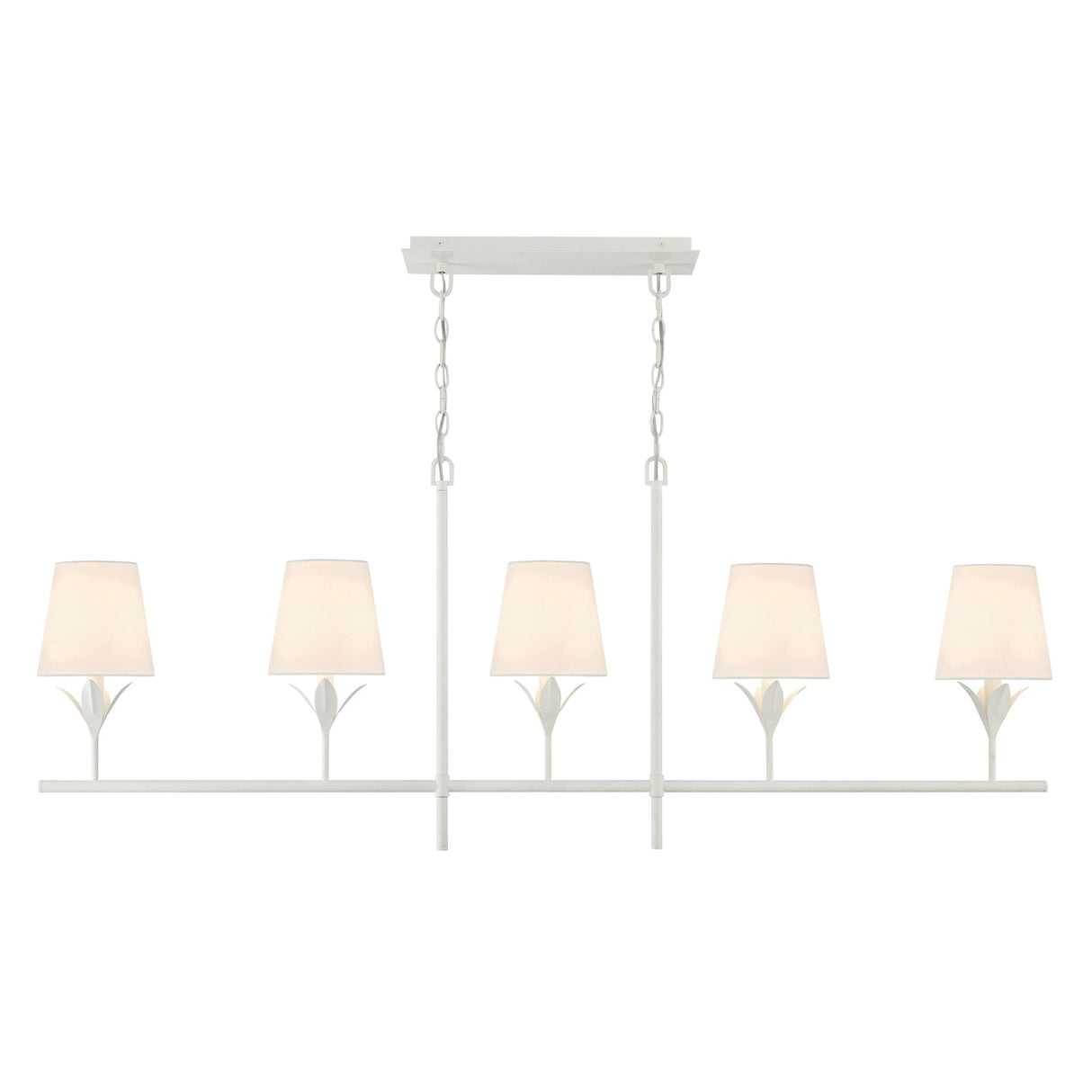 Broche 5 Light Matte White Chandelier 537-MT