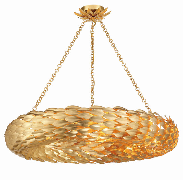 Broche 8 Light Antique Gold Chandelier 538-GA