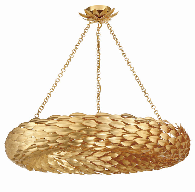 Broche 8 Light Antique Gold Chandelier 538-GA