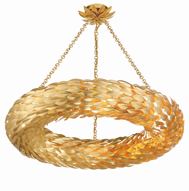 Broche 8 Light Antique Gold Chandelier 538-GA