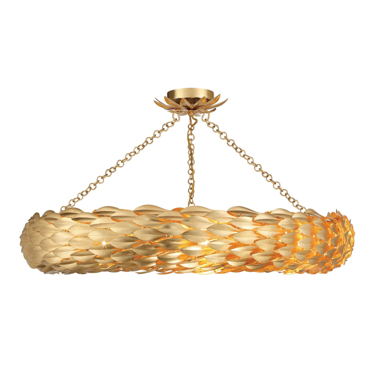 Broche 8 Light Antique Gold Semi Flush Mount 538-GA_CEILING