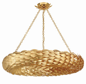 Broche 8 Light Antique Gold Semi Flush Mount 538-GA_CEILING
