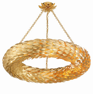 Broche 8 Light Antique Gold Semi Flush Mount 538-GA_CEILING