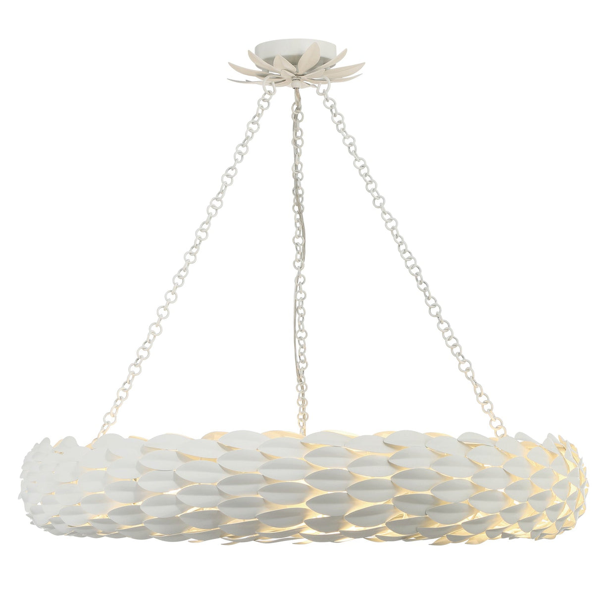 Broche 8 Light Matte White Chandelier 538-MT