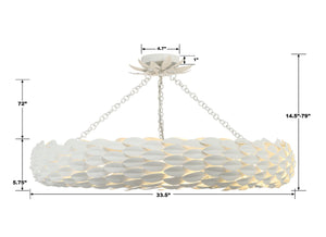 Broche 8 Light Antique Gold Semi Flush Mount 538-GA_CEILING