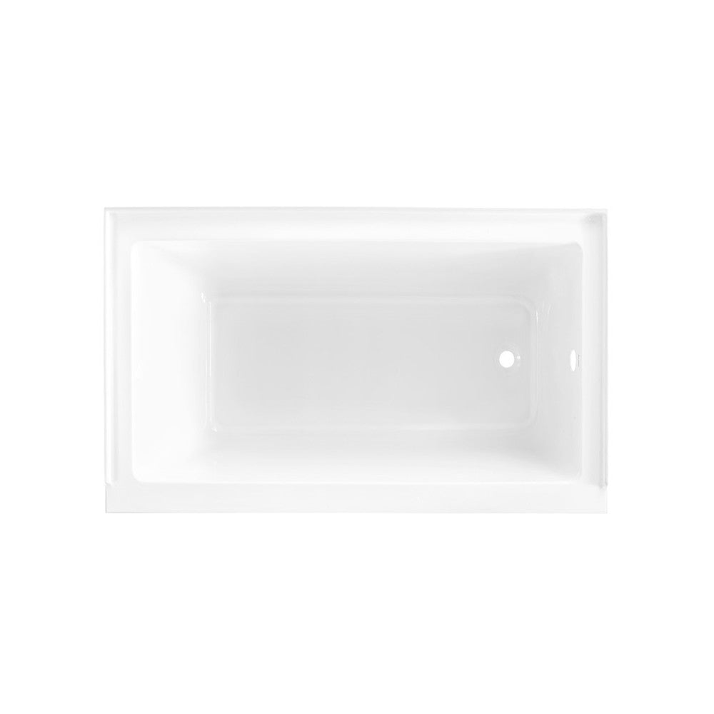 Voltaire 54 in x 30 in Acrylic Glossy White, Alcove, Integral Right-Hand Drain, Bathtub