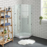 Voltaire 42 x 42 Acrylic White, Single-Threshold, Center Drain, Neo-angle Shower Base